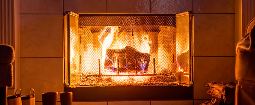 Mendota Hearth Landscape Fireplace Installation in South Portland, Maine