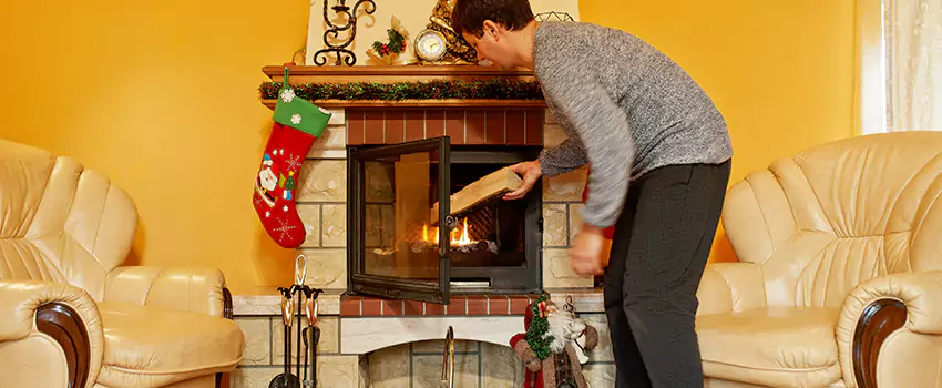 Rusted Metal Fireplace Restoration in South Portland, Maine